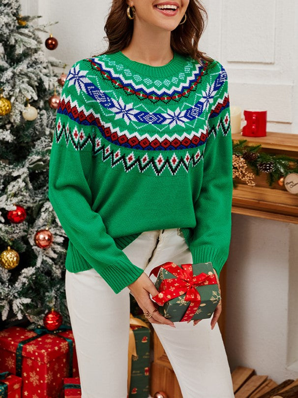 Nordic Snowflake Yoke Crewneck Sweater - view 1