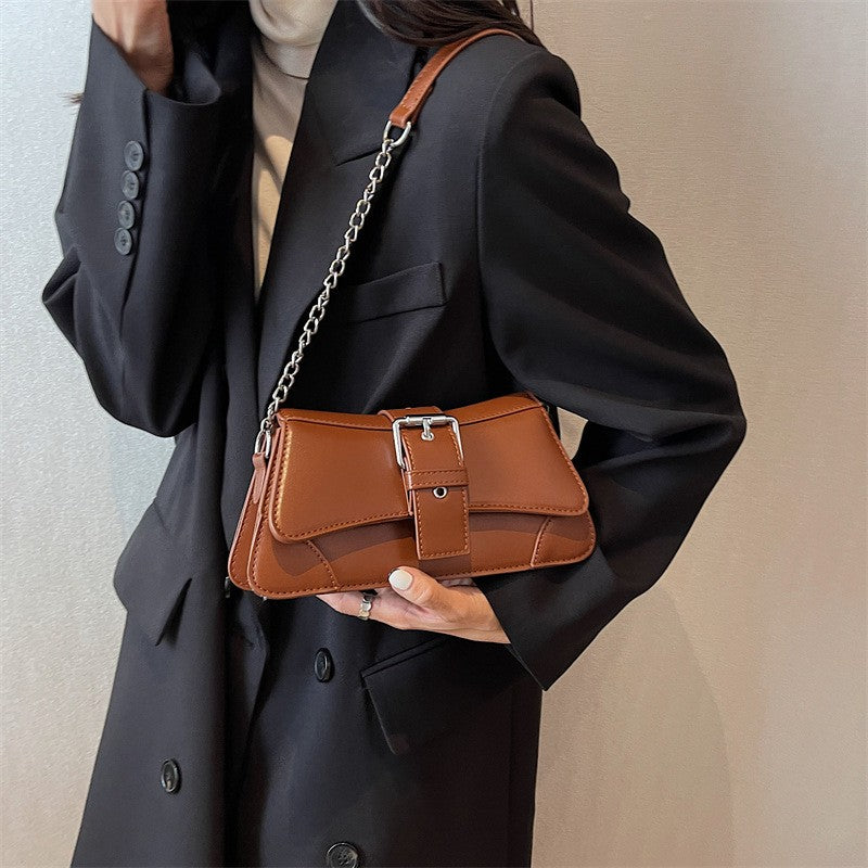Buckle Flap Chain Strap Shoulder Bag