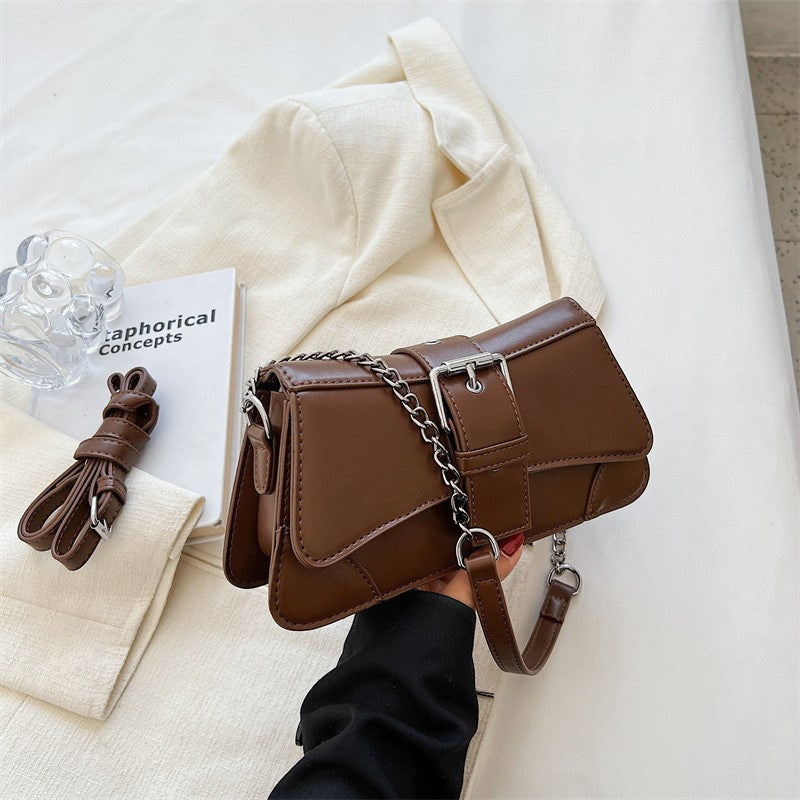 Buckle Flap Chain Strap Shoulder Bag