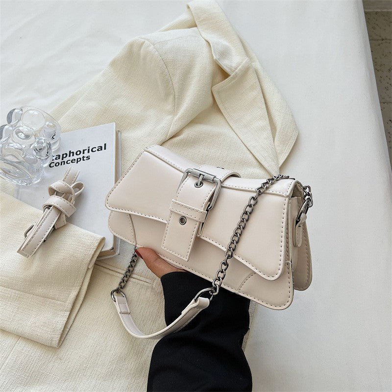 Buckle Flap Chain Strap Shoulder Bag