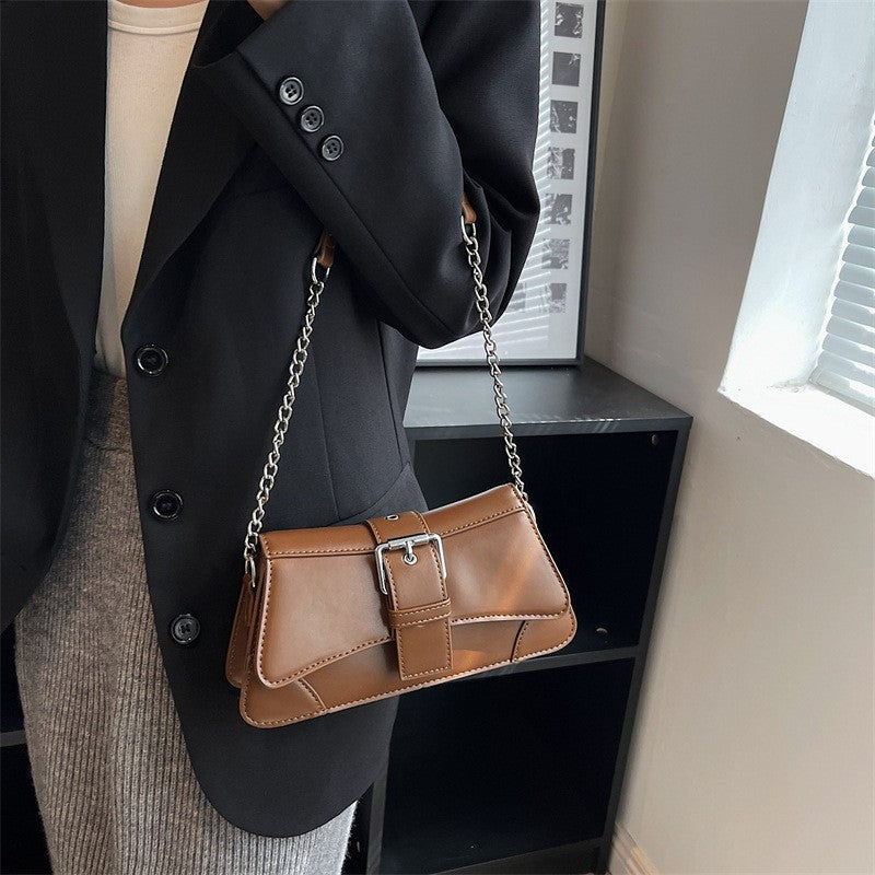 Buckle Flap Chain Strap Shoulder Bag