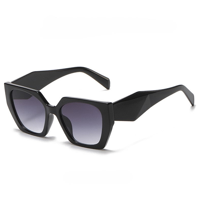 Oversized Angular Cat Eye Sunglasses - Grey