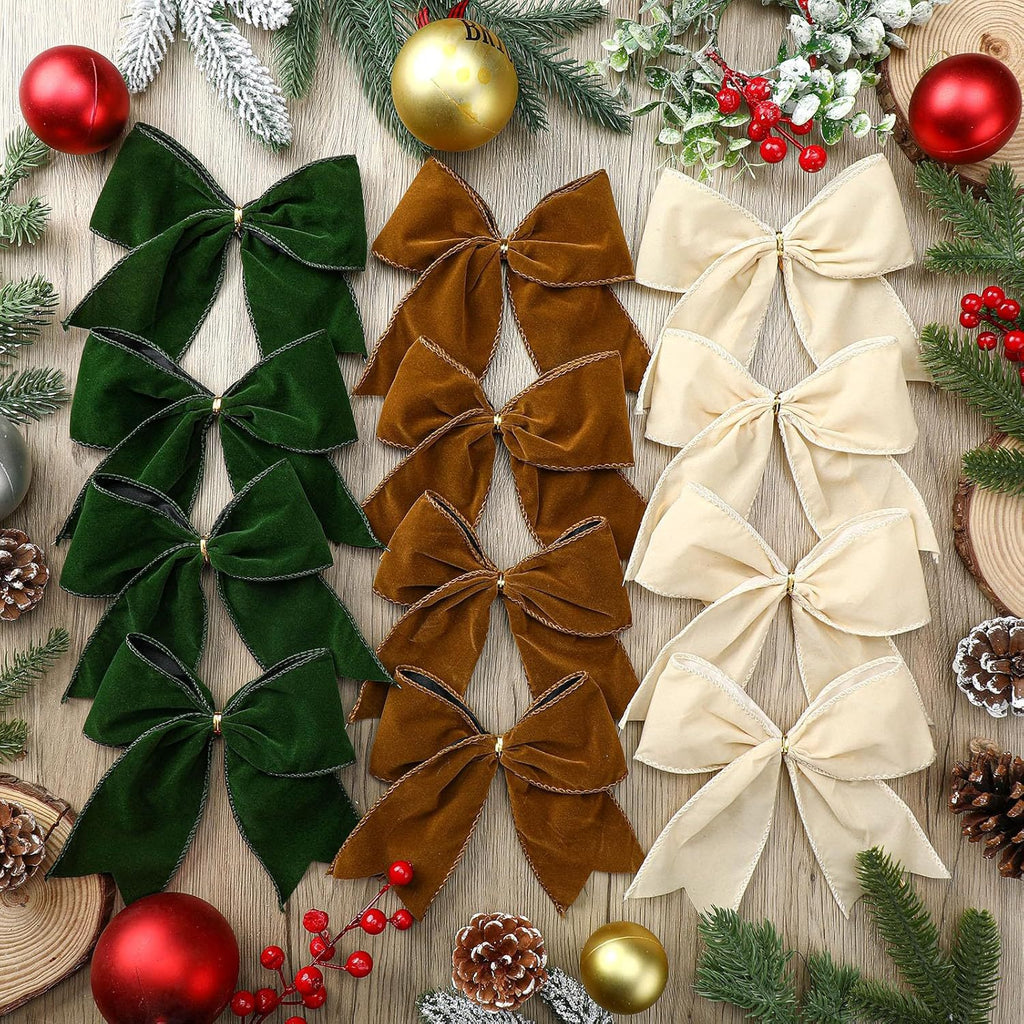 Velvet Ribbon Christmas Tree Bow Decorations