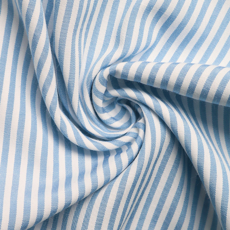 Striped Drawstring Wide Leg Cargo Pants - Blue - 3