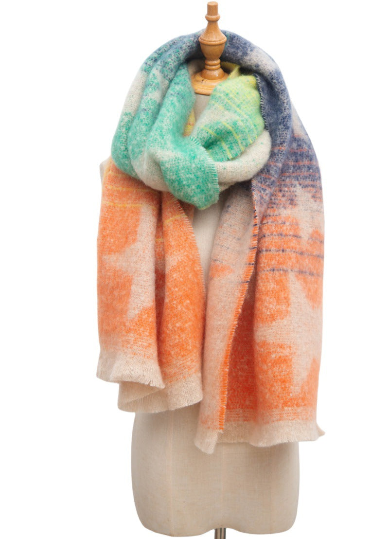 Ombre Star Motif Brushed Scarf - NO-2 - 1