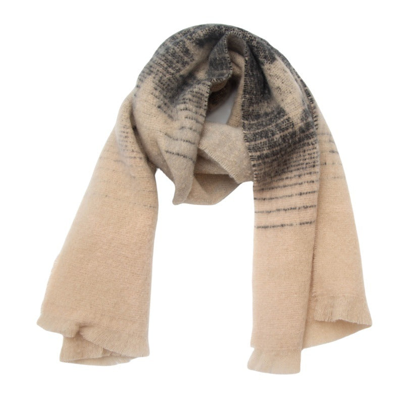 Ombre Star Motif Brushed Scarf - NO-4