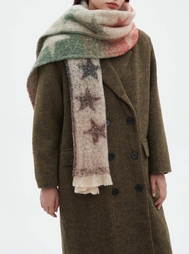 Ombre Star Motif Brushed Scarf - NO-5 - 2