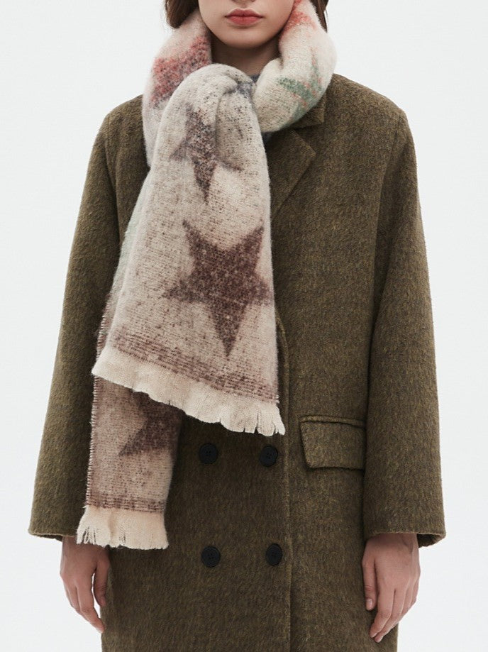 Ombre Star Motif Brushed Scarf - view 1