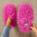 Curly Faux Fur Closed Toe Slippers - Hot Pink