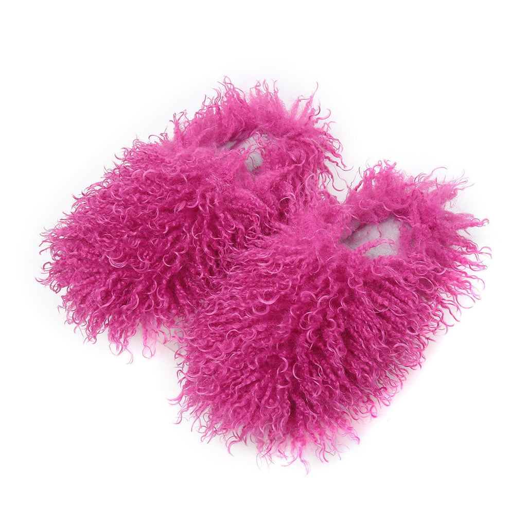 Curly Faux Fur Closed Toe Slippers