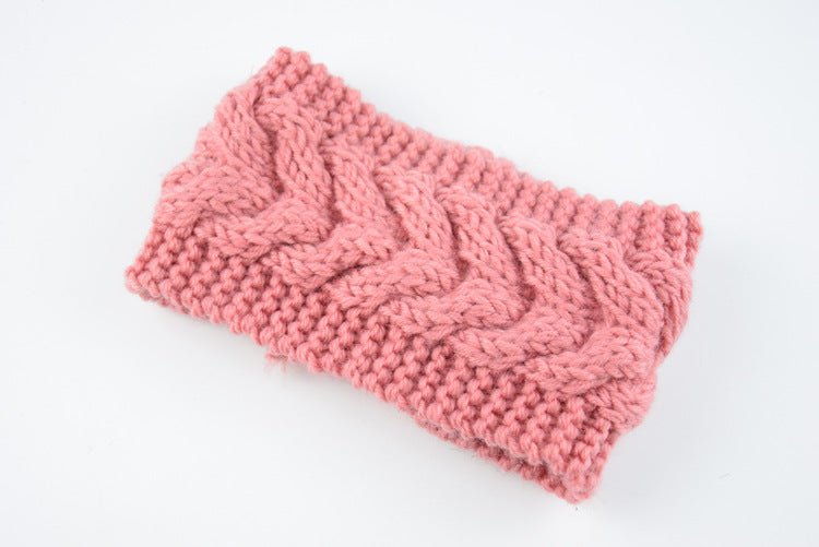 Twist Cable Knit Wide Headband - 01Pink