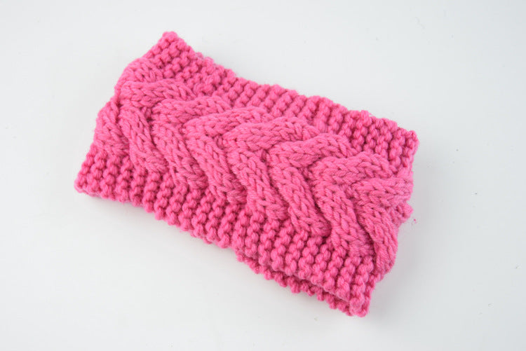 Twist Cable Knit Wide Headband - 02Rouge