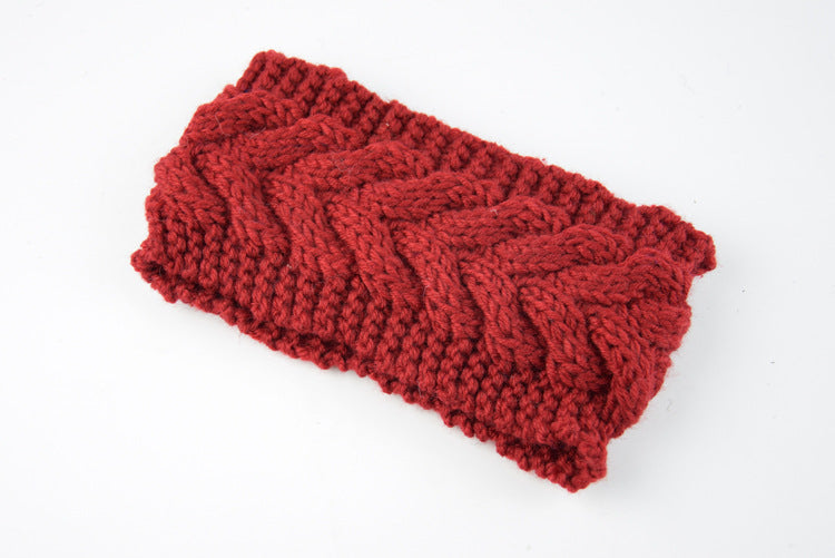 Twist Cable Knit Wide Headband - 04Drakred
