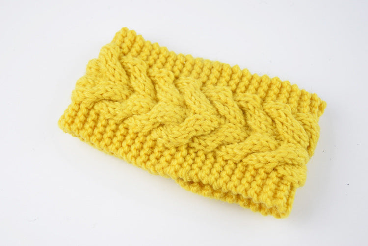 Twist Cable Knit Wide Headband - 06yellow
