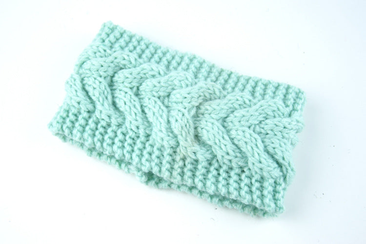 Twist Cable Knit Wide Headband - 07Turquoise