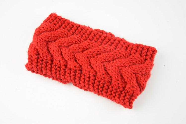 Twist Cable Knit Wide Headband - 10scarlet