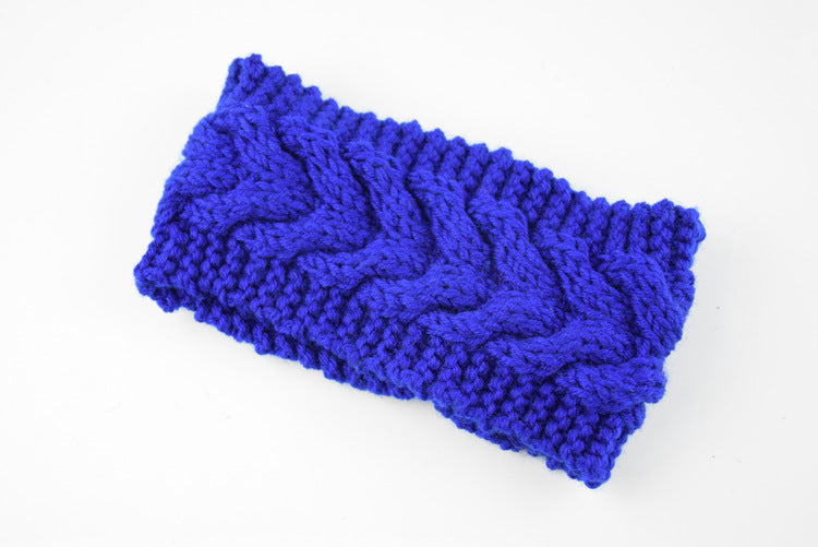 Twist Cable Knit Wide Headband - 12Royal