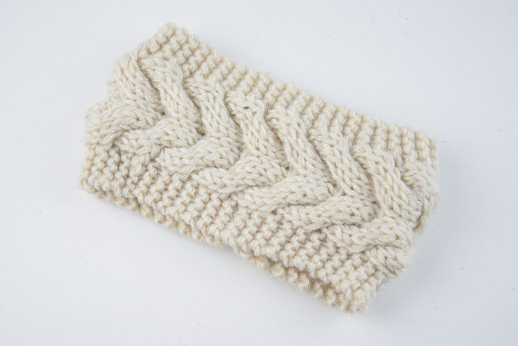 Twist Cable Knit Wide Headband - 16Beige