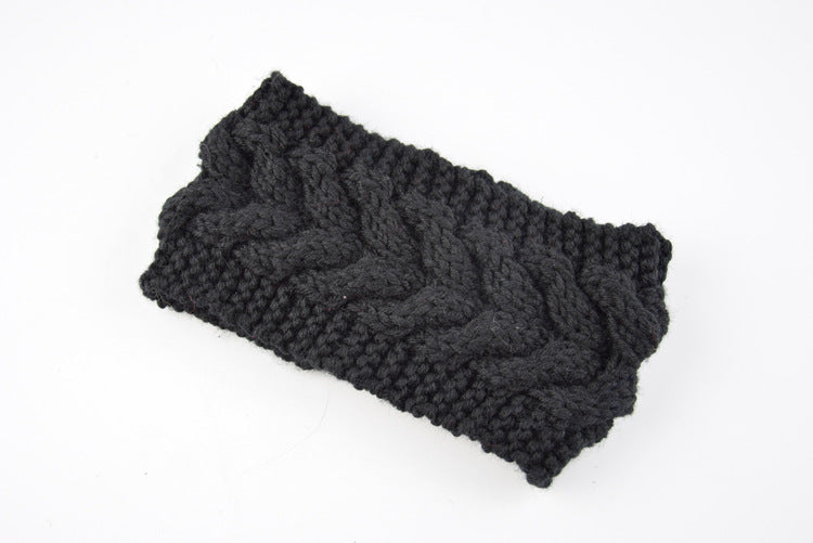 Twist Cable Knit Wide Headband - 20Black