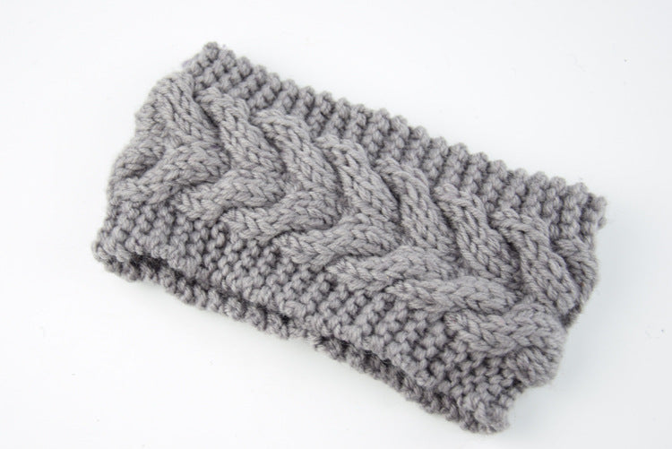 Twist Cable Knit Wide Headband - 22grey