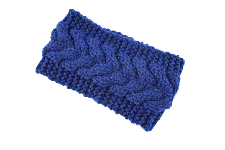 Twist Cable Knit Wide Headband - 23navy