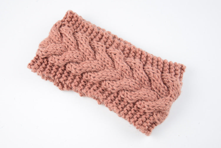 Twist Cable Knit Wide Headband - 24Blush
