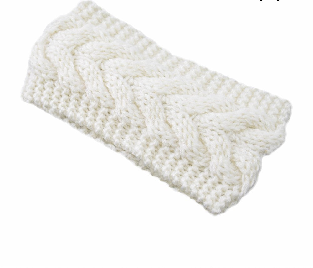 Twist Cable Knit Wide Headband - 27White