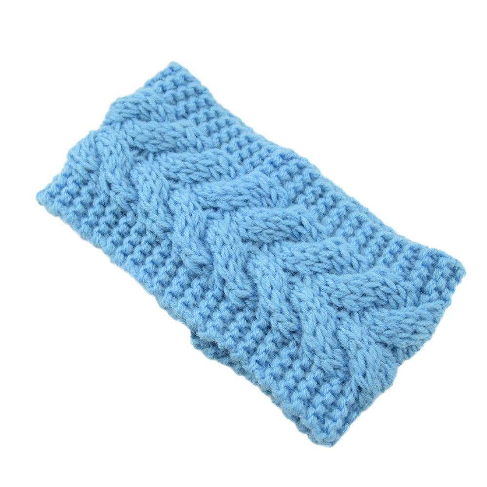 Twist Cable Knit Wide Headband - 32Blue