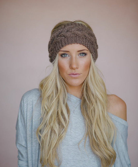 Twist Cable Knit Wide Headband