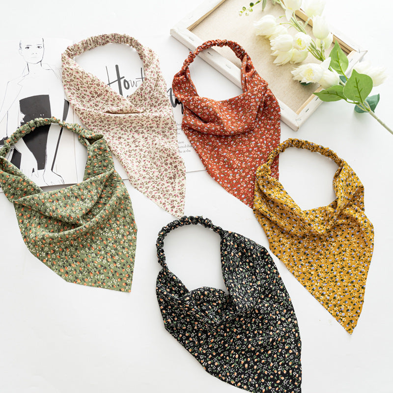 Small Floral Kerchief Elastic Headband