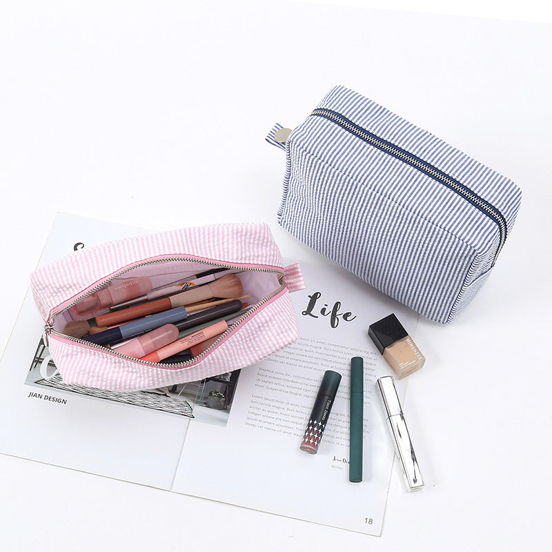 Seersucker Stripe Zip Cosmetic Pouch - view 1