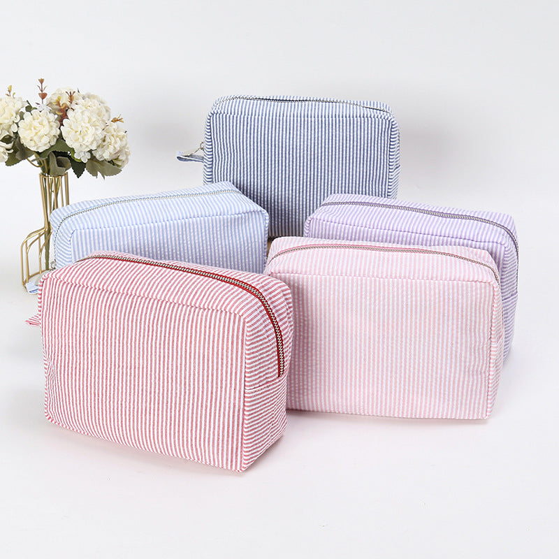 Seersucker Stripe Zip Cosmetic Pouch - view 2