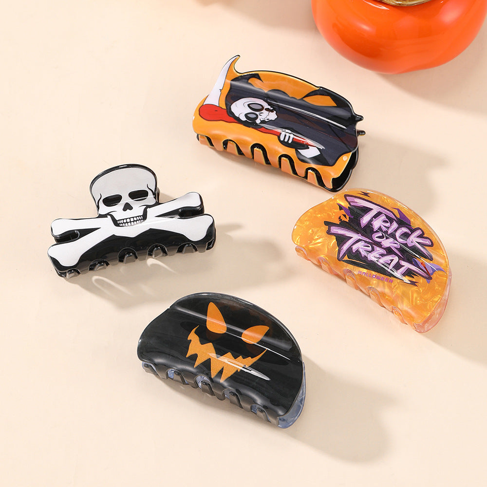 Halloween Motif Claw Clips Spooky Accessory