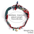 Ribbon Wrapped Charm Choker Necklace - Color_05