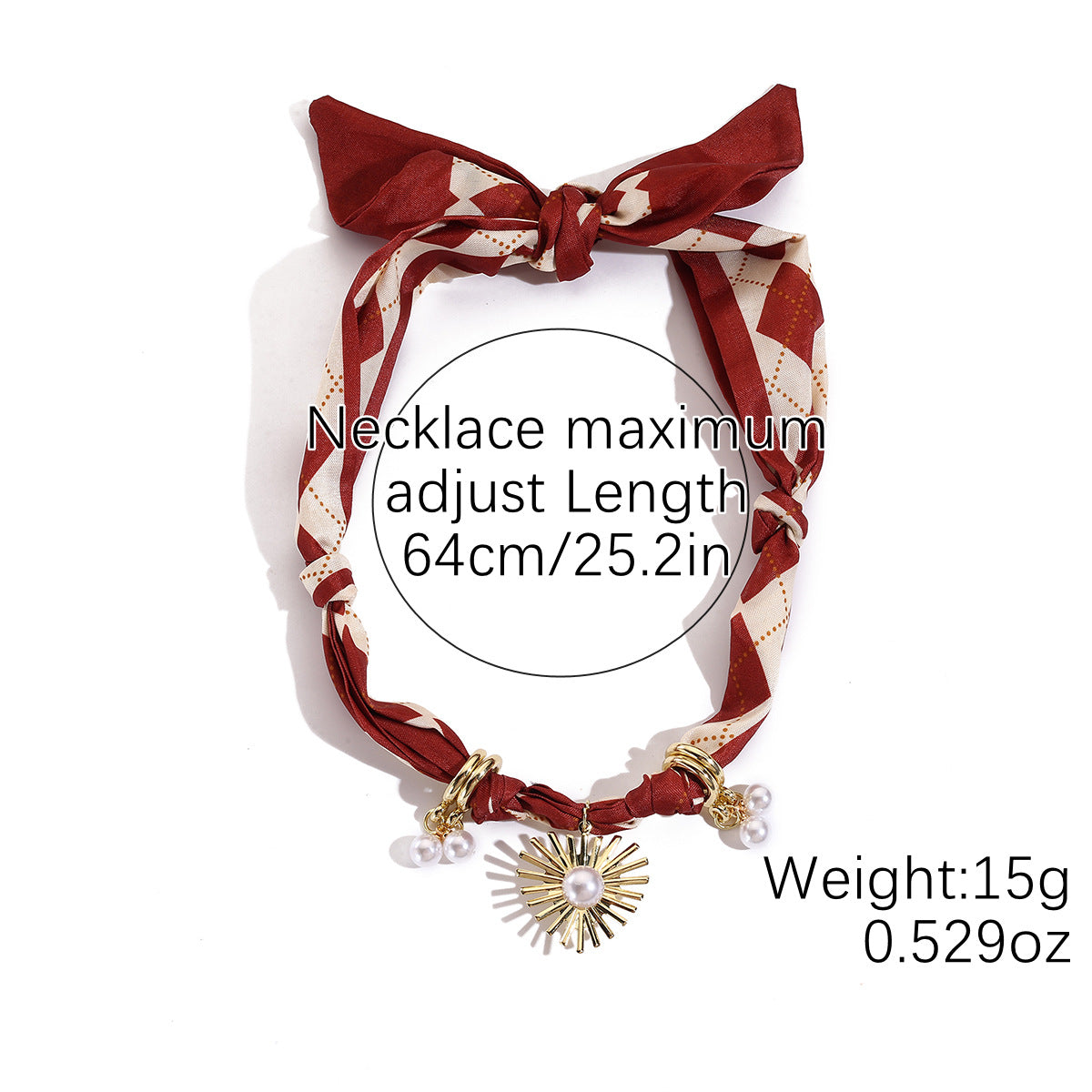 Ribbon Wrapped Charm Choker Necklace - Color_13