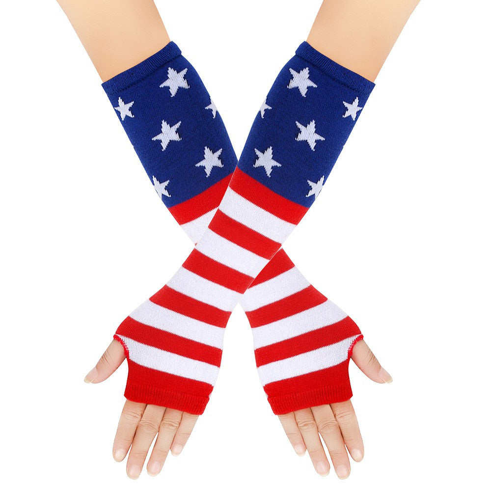 Stars And Stripes Fingerless Arm Warmers - Gloves