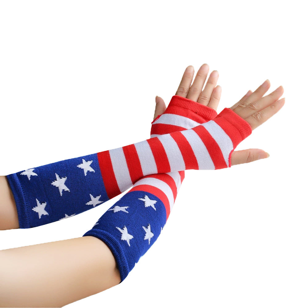 Stars And Stripes Fingerless Arm Warmers - Gloves - 1