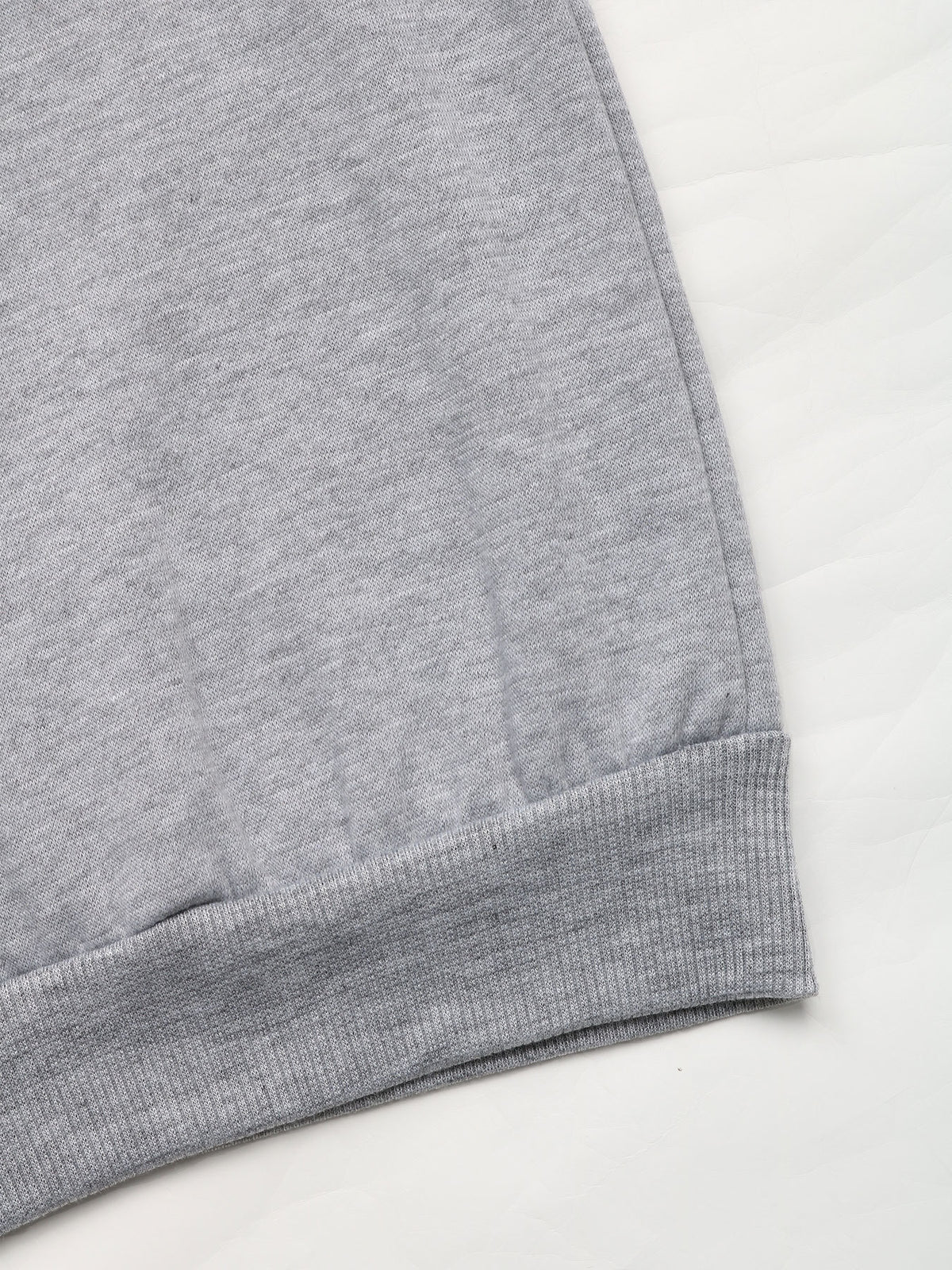 Cropped Zip Up Fleece Bomber Jacket - Grey - 5