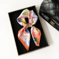 Watercolor Floral Butterfly Silky Square Bandana - Orange