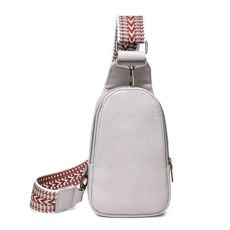 Boho Strap Faux Leather Sling Bag - Dove Gray
