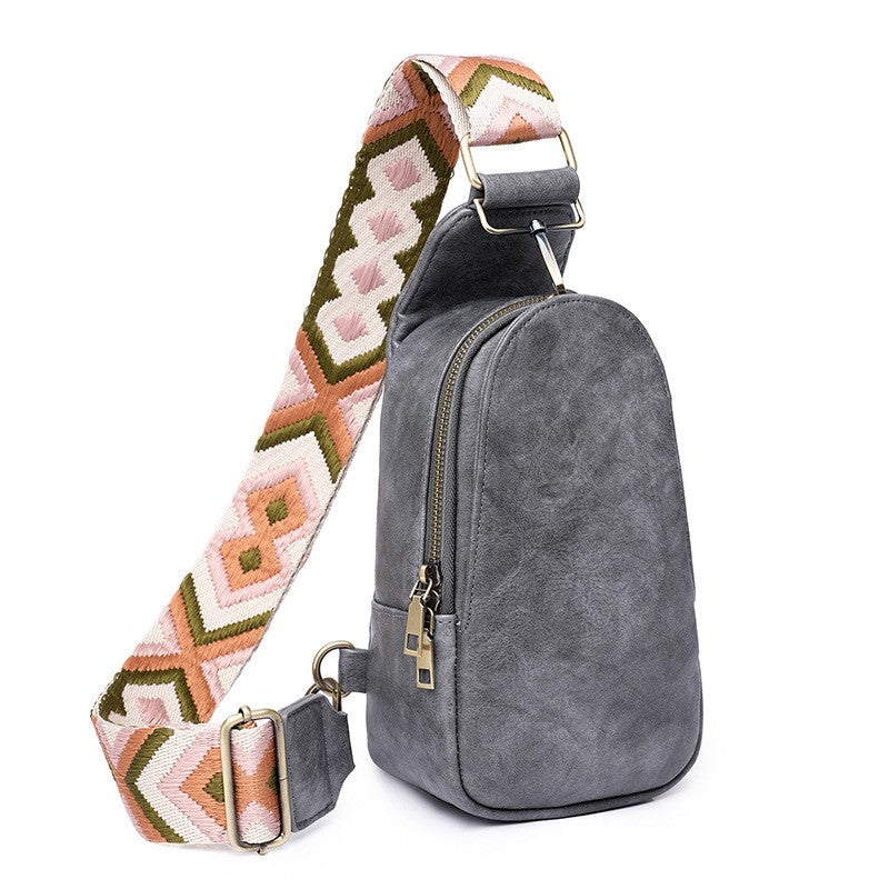 Boho Strap Faux Leather Sling Bag