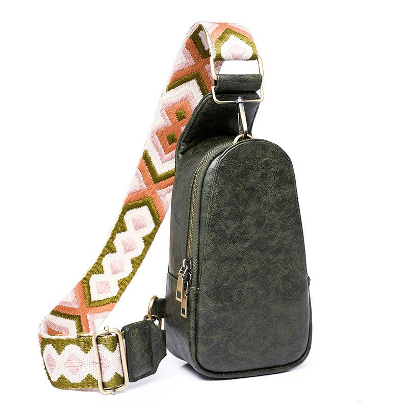 Boho Strap Faux Leather Sling Bag