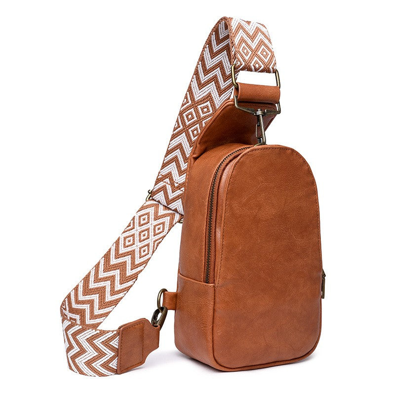 Boho Strap Faux Leather Sling Bag