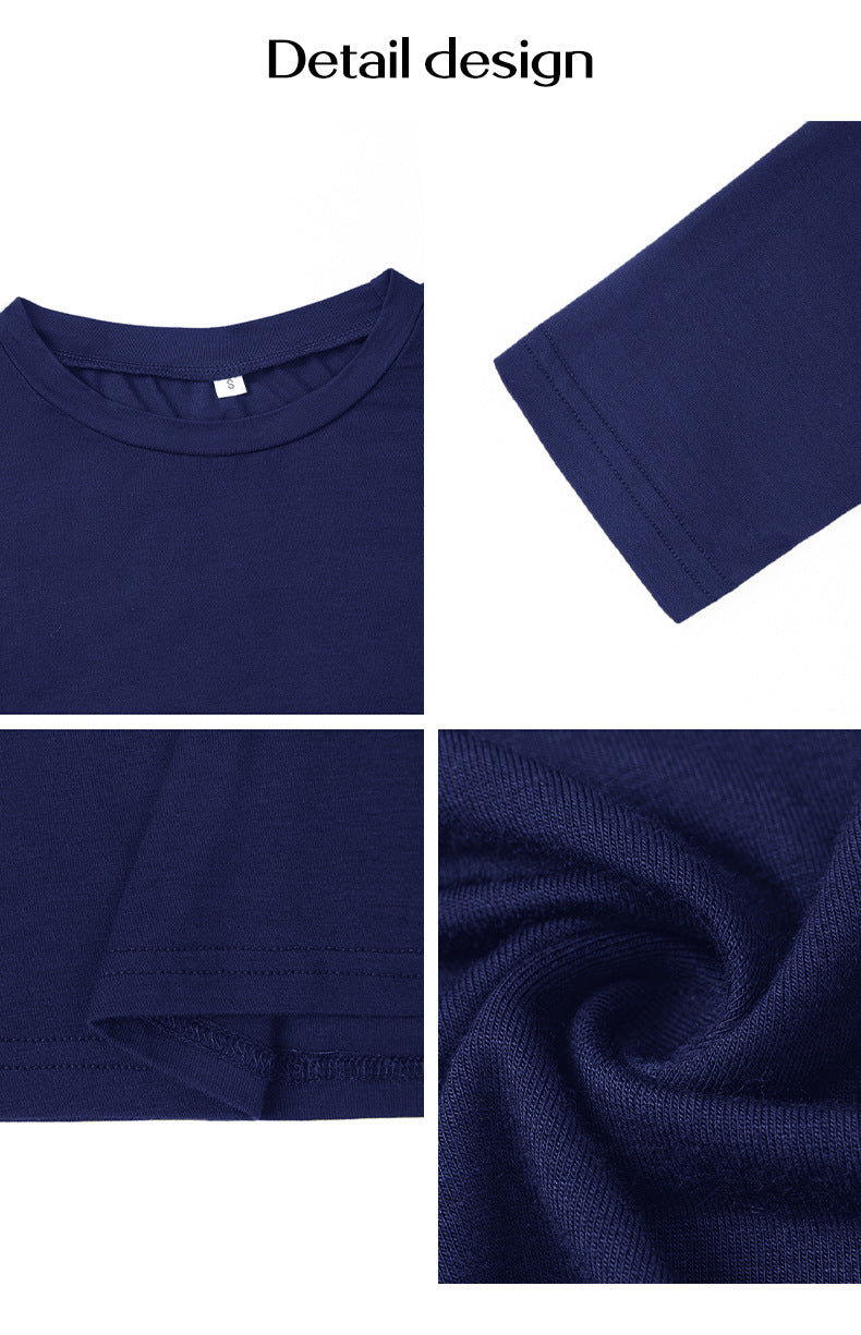 Fitted Long Sleeve Crewneck Basic Tee