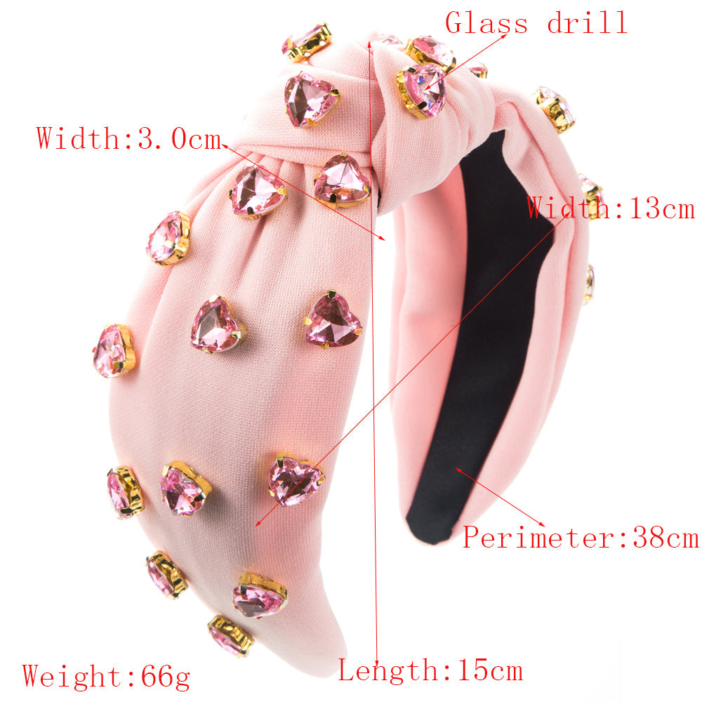 Crystal Heart Gem Knotted Headband - view 1