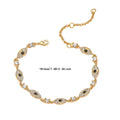 Evil Eye Crystal Chain Bangle Bracelet - C1
