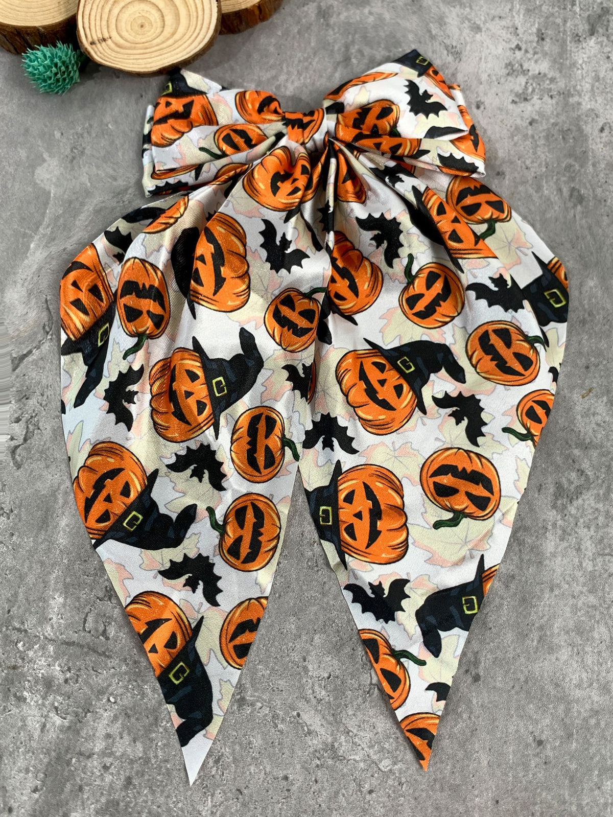 Long Tail Halloween Bow Barrette - NO_13