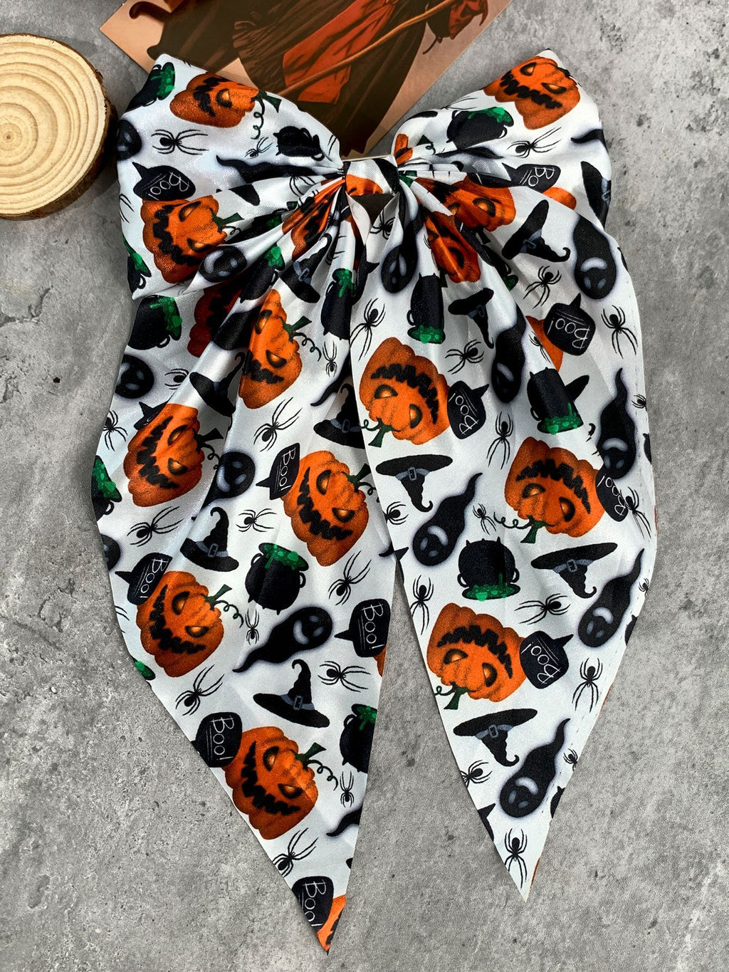 Long Tail Halloween Bow Barrette - NO_9