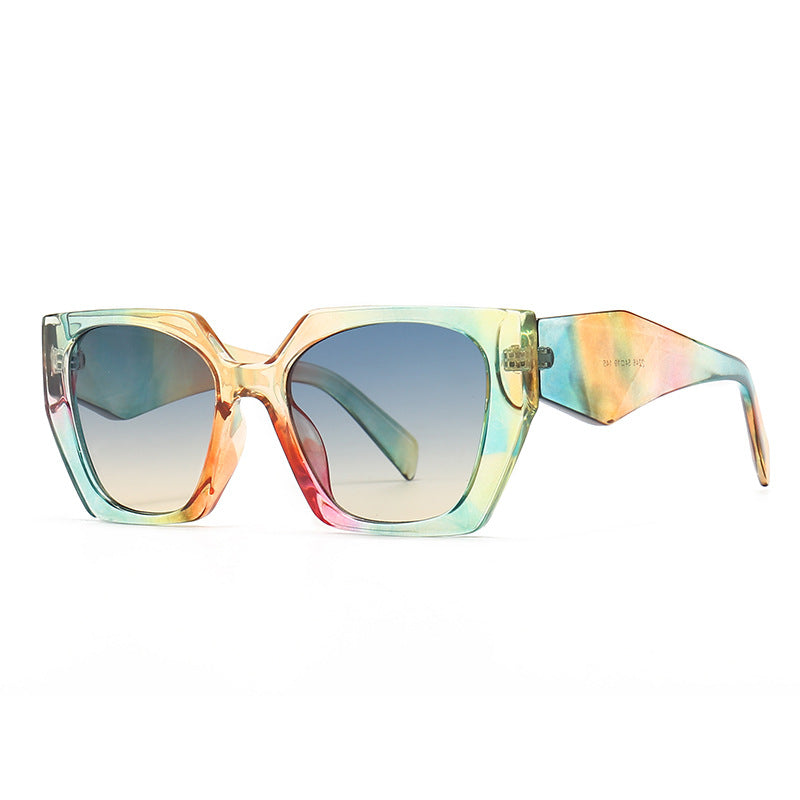 Oversized Square Frame Cat Eye Sunglasses - C5