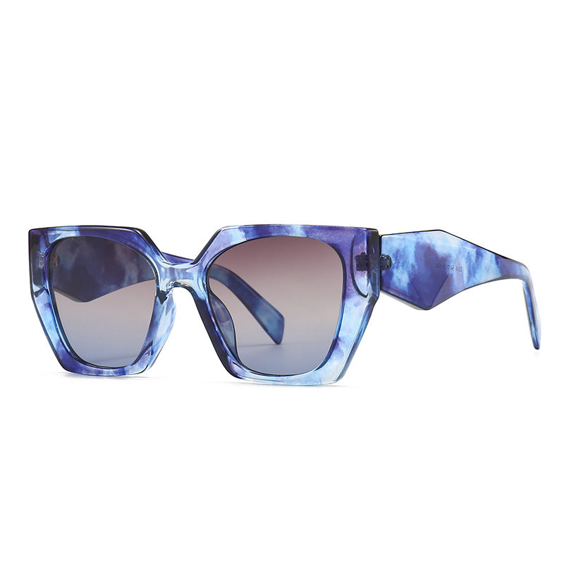 Oversized Square Frame Cat Eye Sunglasses - C7
